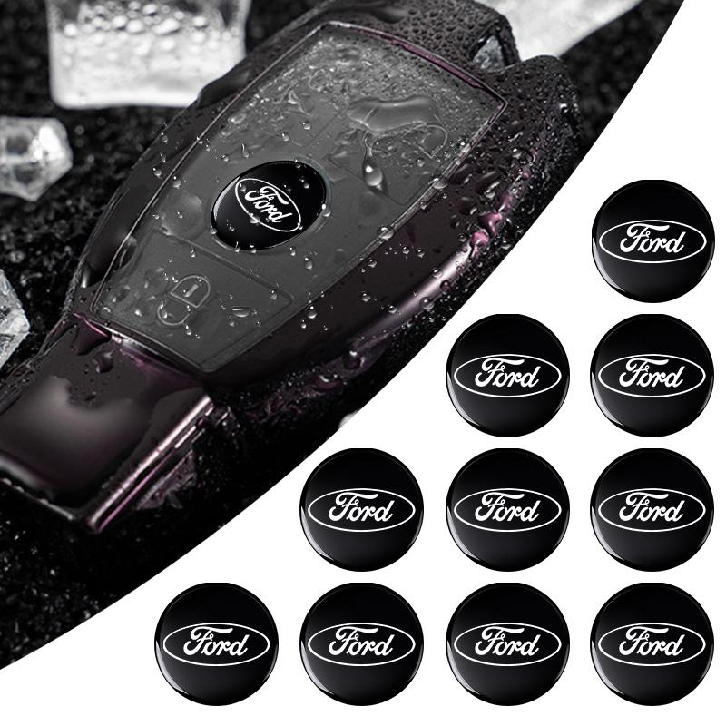 BAZI3 Car Key Shell Remote Fob Emblem Decal For Key Sticker Badge Logo For Ford Transit Ecosport Focus Ranger Mondeo Mustang Fusion ST