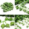 Artificial Green Ivy Leaf Rattan Creeper Leaves Vine Hanging Garland DIY Fake Flowers Plants for Garden Wedding Party Home Decor