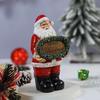 Merry Christmas Decoration Santa Claus Resin Statue for Holiday Home Display Festive Holding Sign Ornament for Shelf & Mantel