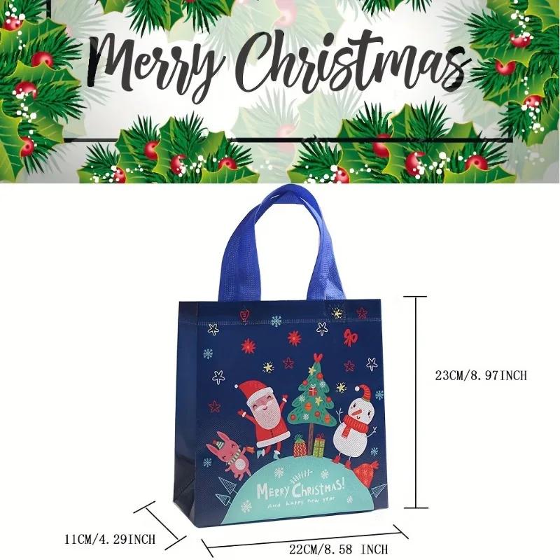 Christmas Fabric Makeup Clod Candy Bag Non-woven Packaging for New Year Party Folding Storage Bags for Gifts