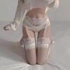 Suspender Integrated Lace Sexy White Silk Stockings Erotic Pure Lace Suspender Black Silk Pantyhose