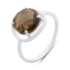 Серебряное кольцо с натуральным раухтопазом (дымчатым кварцем) 3.425ct, вес изделия 2,38 гр (2207276)