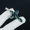 Blue Topaz Gemstone Silver Cross Pendant In 925 Sterling Silver- Handmade Design, Everyday Wear Jewelry, Unique Pendant Party Wear Gift