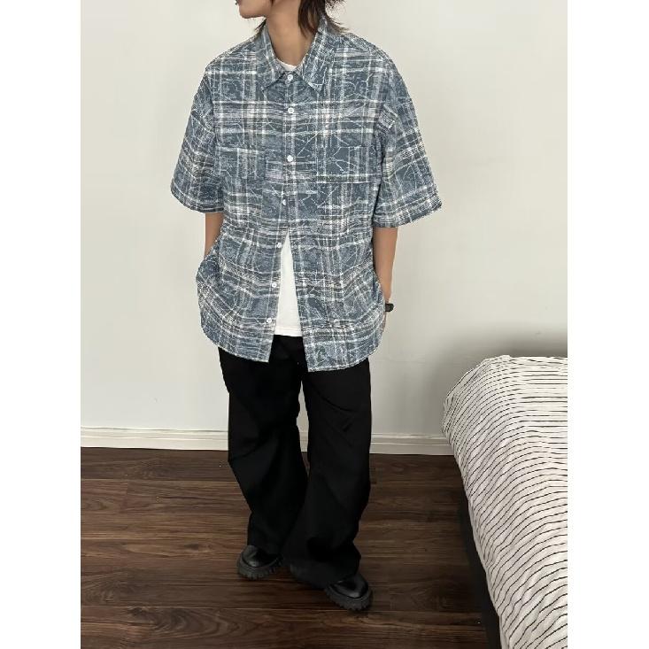 Летняя новая повседневная рубашка с рукавами пять четвертей, свободная рубашка большого размера с короткими рукавами для мужчин и женщин