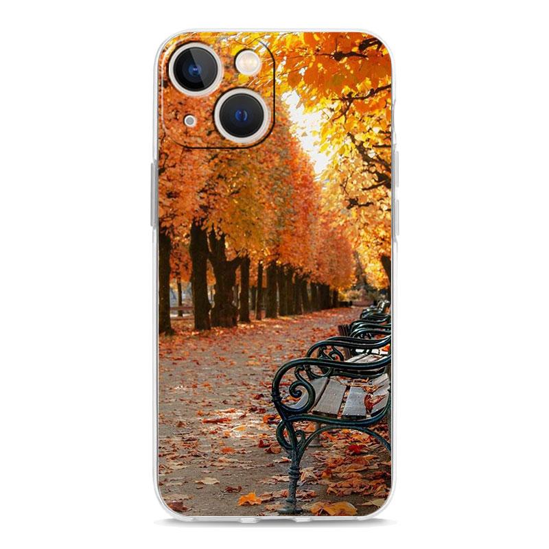 Листья Кленовый Лист Осень Чехол для Телефона Для iPhone Apple 11 12 13 14 Pro Max XS 7 8 Plus XR X SE 2020 Чехол Прозрачный Мягкий Корпус Coque