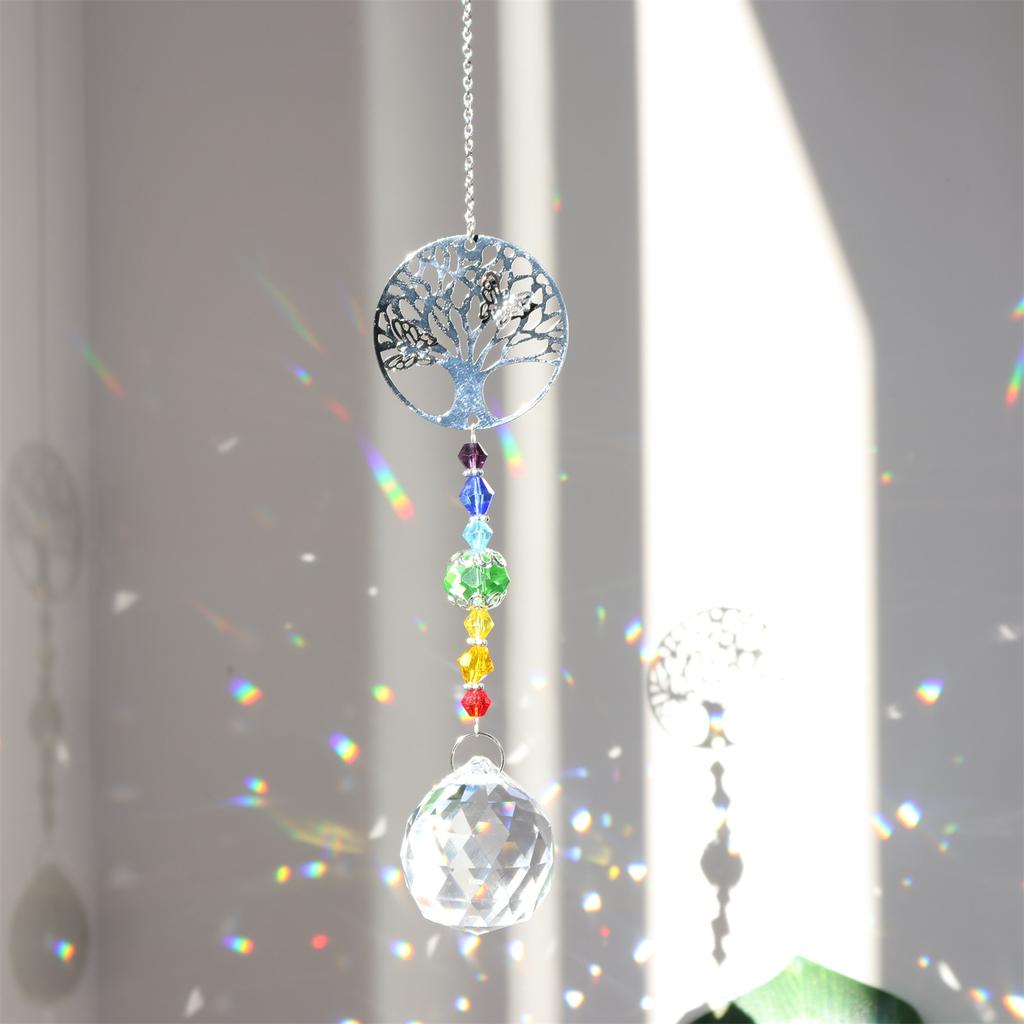 Crystal Sun Catcher Metal Piece Owl Tree Love Fan Angel Pendant Suncatcher Outdoor Garden Decor Rainbow Maker Home Decors 2025