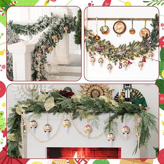 12Pcs/Set Christmas Ball Pendant Classic Color Scheme Bearded Man Ornament Christmas Decoration Festive Home Office Decor