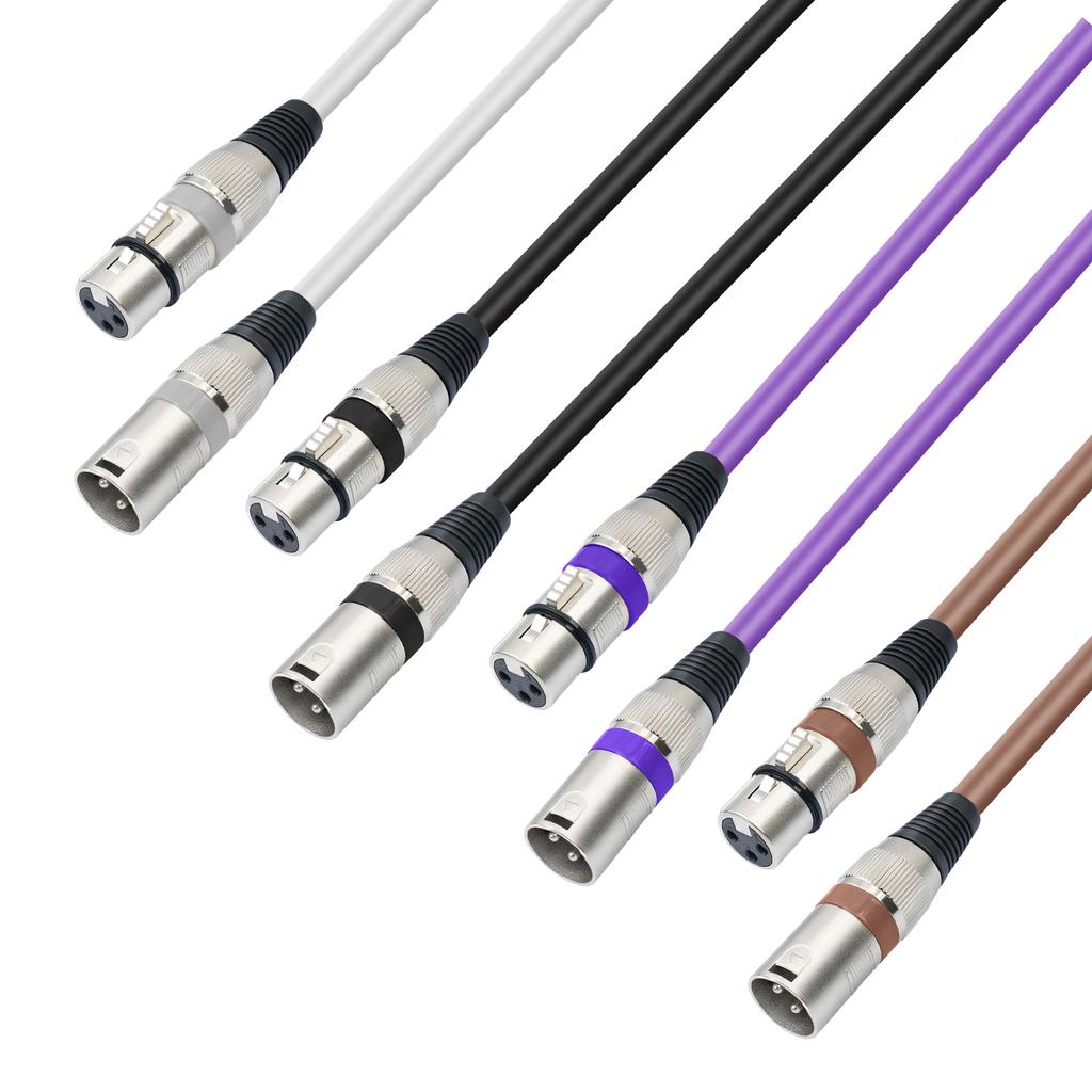 10Pcs 3Pin Mixer Audio Cable XLR Cord Anti-interference XLR Male to Female Connectors Microphone Extension Wire Line