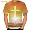 Fashion God Graphic T Shirts Summer Short Sleeve Unisex's Clothing Round Neck Cross 3d Printed T-shirt Christian Jesus Unisexs Clothes