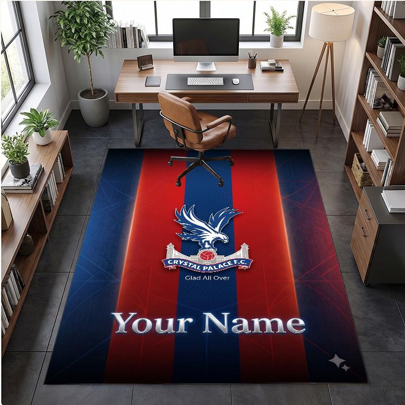 Crystal Velvet Rug Crystal Palace Print Custom Name Text Floor Mat Home Decor