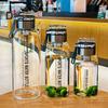 Glass Water Bottle Transparent Leakproof Drinkware Tea Juice Cup Outdoor Water Bottle Portable with Sealing Ring And Heat-Insulated Cover