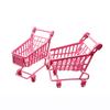 Корзина для покупок Стойка для губок для макияжа Миниатюрная продуктовая тележка Маленькая ручная тележка для супермаркета Корзина для покупок Игрушка для детей