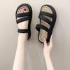 Thick-soled Slippers Women's Summer Outer Wear 2025 New Fashionable and Simple One-word Drag Fairy Style with Skirt Two Wear Cool Slippers