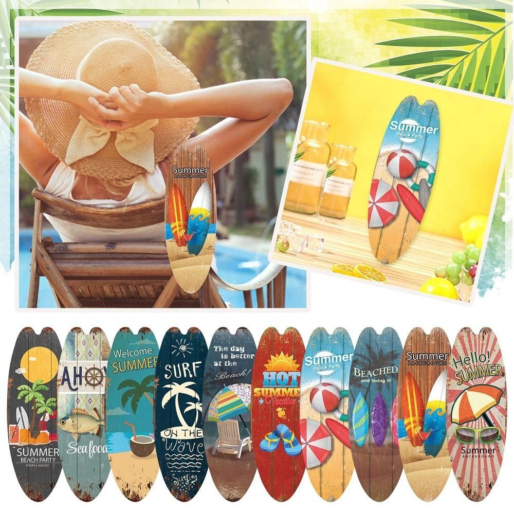 Exquisite Printing Wooden Surfboard Bright Marine Steering Wall Board Wooden Sign Home