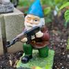 Садовый стрелок гном статуя смола снайпер гном украшение военный гном
