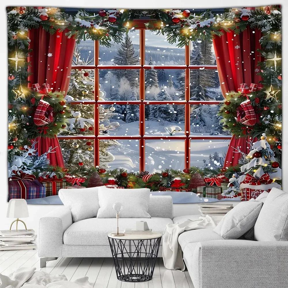 Рождественская елка Санта-Клаус Роскошный гобелен Спальня Гостиная Домашнее Рождественское украшение