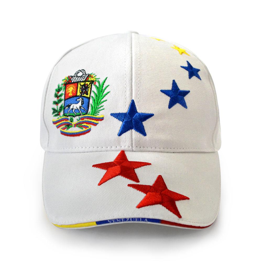 Высококачественные кепки Венесуэлы Gorras Хлопковый твил Бейсболка Вышивка Логотип из 7 звезд Венесуэльская спортивная кепка Женские Мужские Кепки