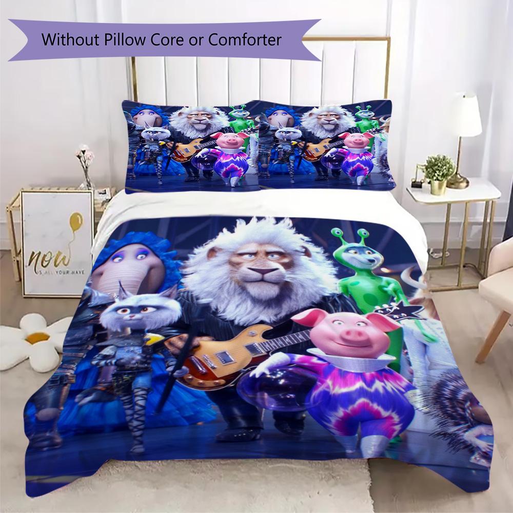 Sing Pattern Bedding,Quilt Set Quilt Cover Pillowcase Home Birthday Gift (1*duvet cover+2*pillowcase,without core)XSJT0917250