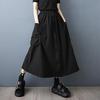 Plus Size High Waist Vintage Black Summer Casual Loose Long for Woman Skirts Womens Skirt