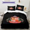 Постельное белье с узором Sunderland AFC, Комплект с одеялом, Пододеяльник, Наволочка, Домашний подарок на день рождения(1 пододеяльник + 2 наволочки, без наполнителя)