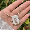 Cartoon Design Catholic Necklace Mini Size Virgin Mary Pendant Necklace  for Men and Women