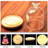 Clear Glass Display Cloche Dome with Bird Handle Wooden Base, Immortal Flower Glass Cover Large Size Office Home Decoration
