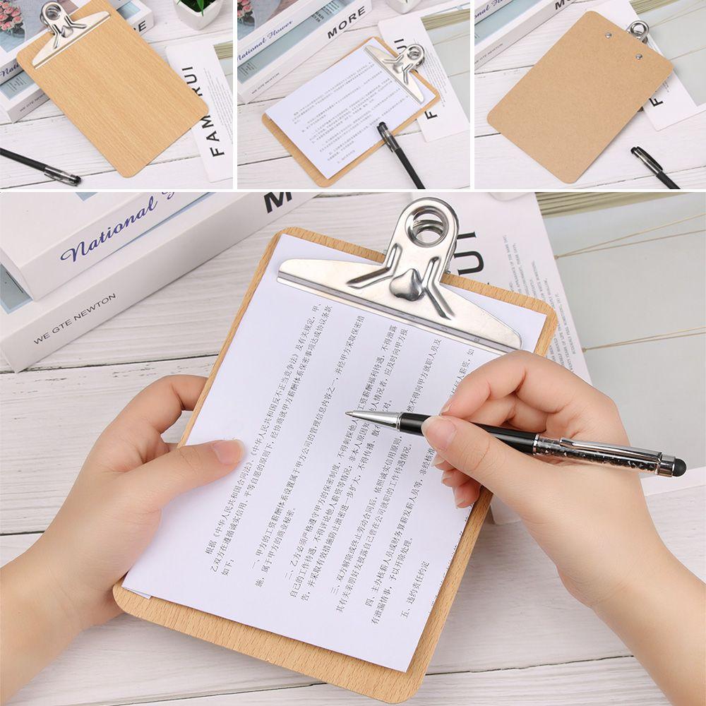 Office Supplies Wooden Multi-Function Clipboards Writing Sheet Pad Filing Clip Folder Board