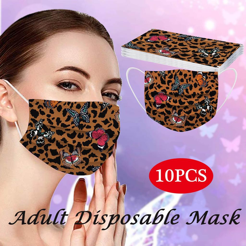 10PCS Adult's Mask Paisley Print Disposable Face Mask Industrial 3Ply Ear Loop
