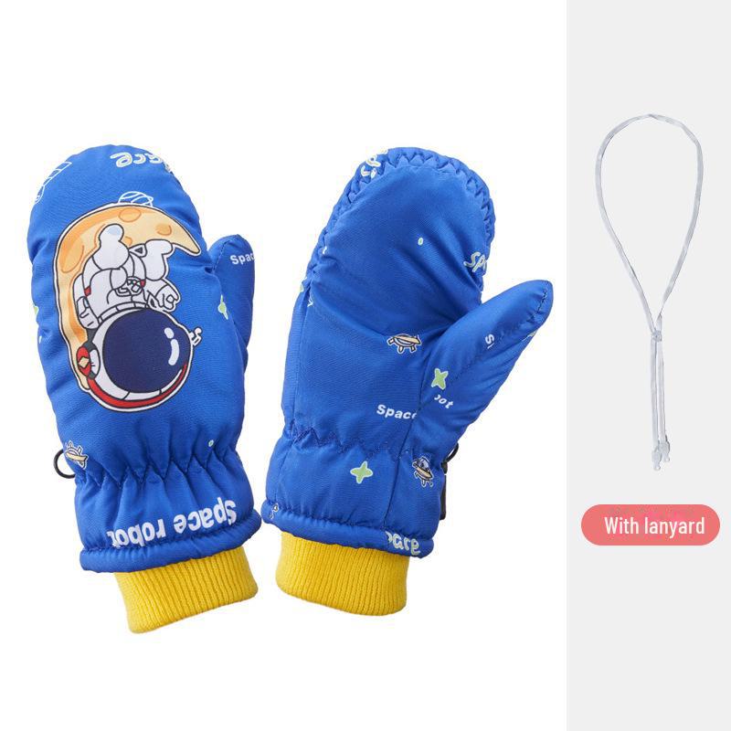 Бархатные лыжные перчатки: Нескользящие, теплые и толстые для детей 2-5 лет