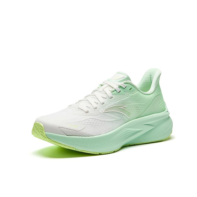 Anta Cushioned Slip-Resistant Breathable Lightweight Height Increasing Low-Top Casual Running Shoes Women's White Green Sneakers 922525505-1