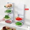 Kitchen Vegetable Preparation Rack Foldable Wall Mounted Household Multi-layer Storage Artifact