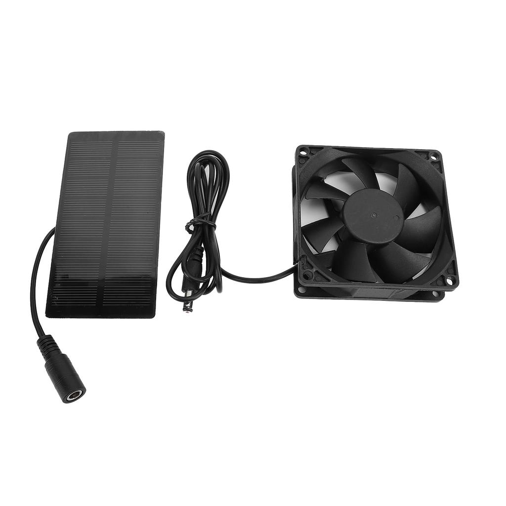 Solar Panel Exhaust Fan Kit 0.8W Polycrystalline Silicon Quiet Solar Cooling Ventilation DC Fan for 