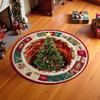 Holiday Home Decor 3D Illusion Christmas Rug, Round Xmas Tree Area 24" 47" Festive Accent Rug Santa Claus Snowman Floor Mat for Living Room
