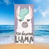 Cute Llama Alpaca Pattern Beach Towel Cartoon Animal Bath Towel for Sport Camping Yoga Surf Microfiber Quick Dry Swimming Cover