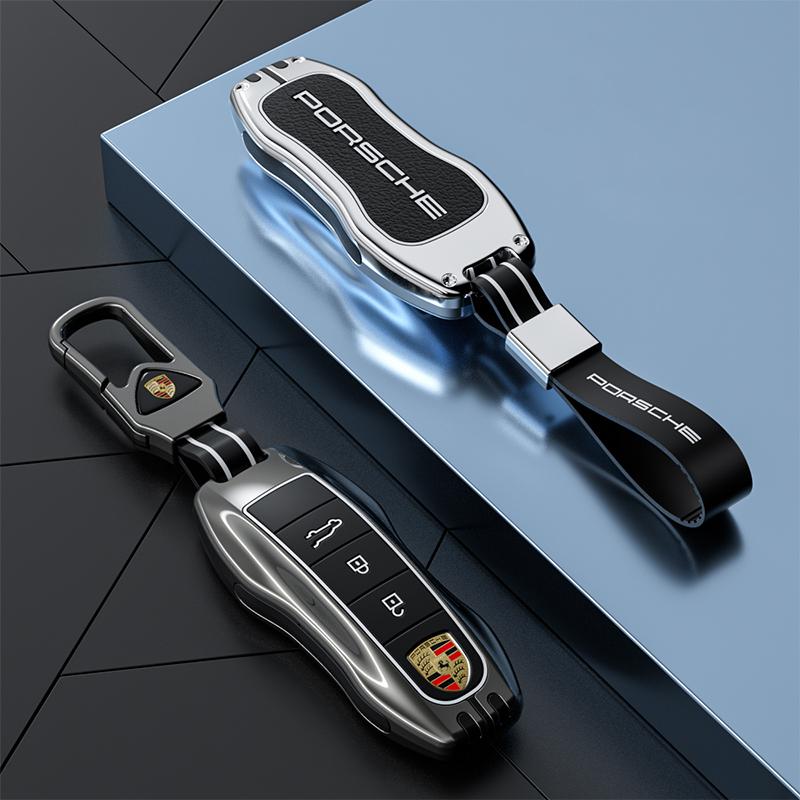 ACDOH1 Zinc Alloy Car Key Case Cover Protector Shell for Porsche 911 718 Panamera Macan Cayenne Boxster Cayman Smart Remote Accessories