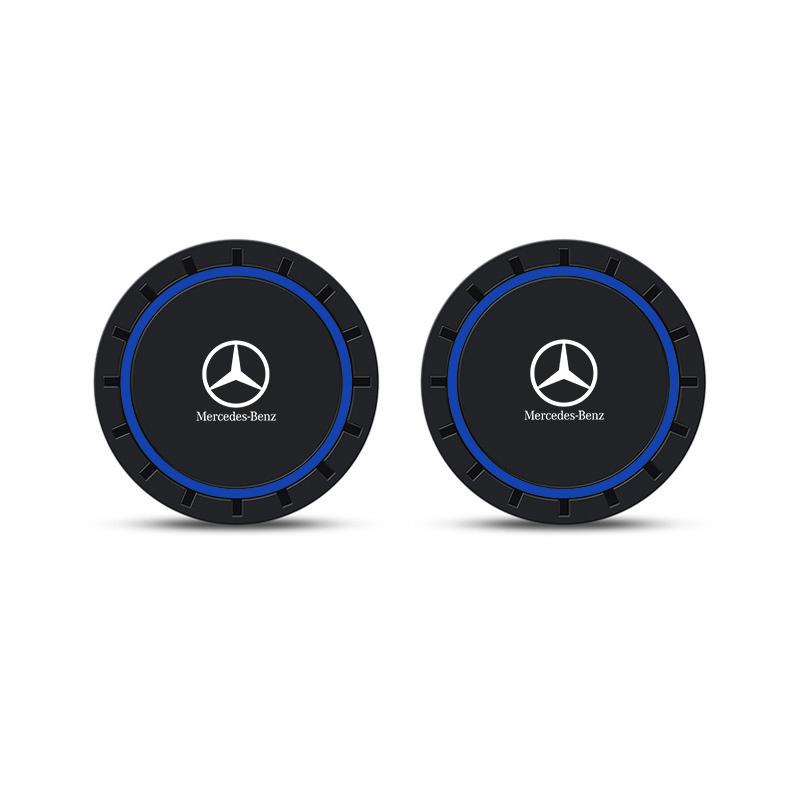 CQS1 For MERCEDES BENZ W211 W204 W210 W203 CLA GLACar Water Cup Pad Car Coaster Anti-Slip Drink Holder Mat Drink Holder Accessories