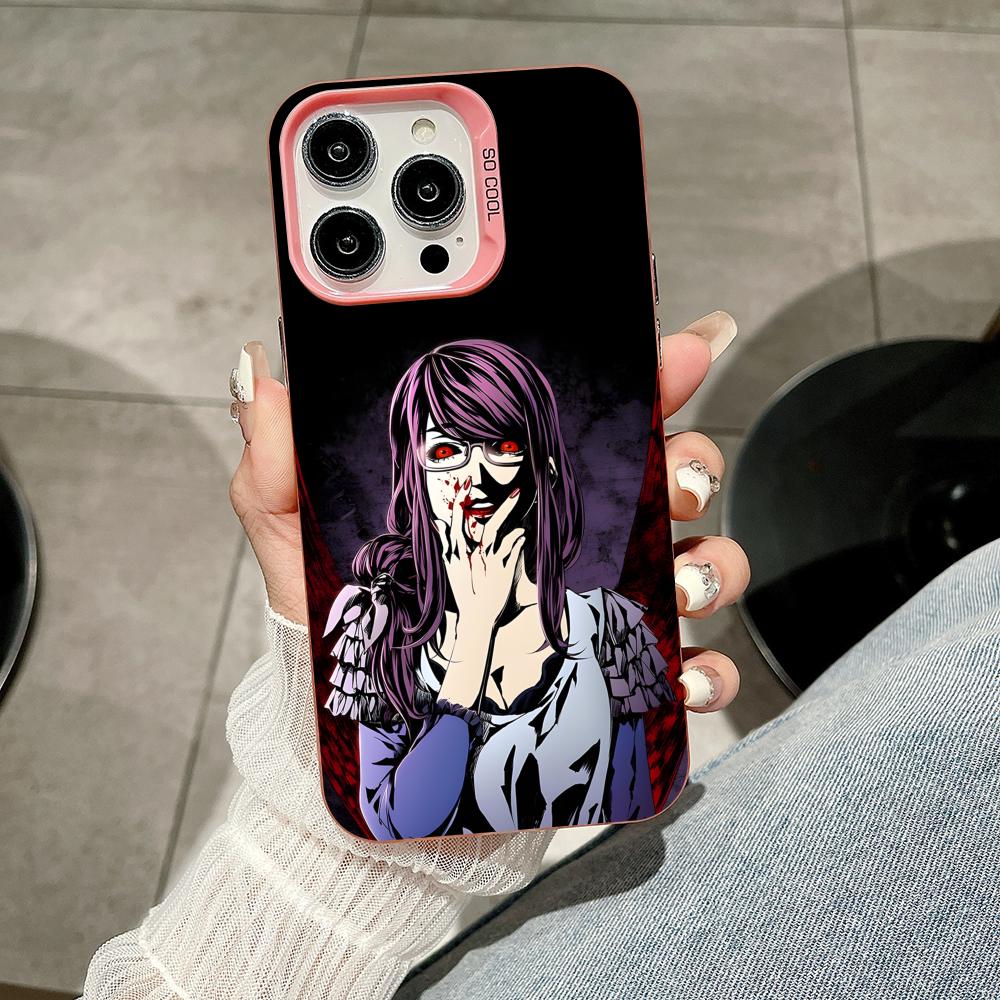Чехол для мобильного телефона Tokyo Ghoul Rize для iPhone 17 16 15 14 13 12 11 X XR XS 8 7 Pro Max Plus Полупрозрачный Розовый Чехол Роскошный Красивый