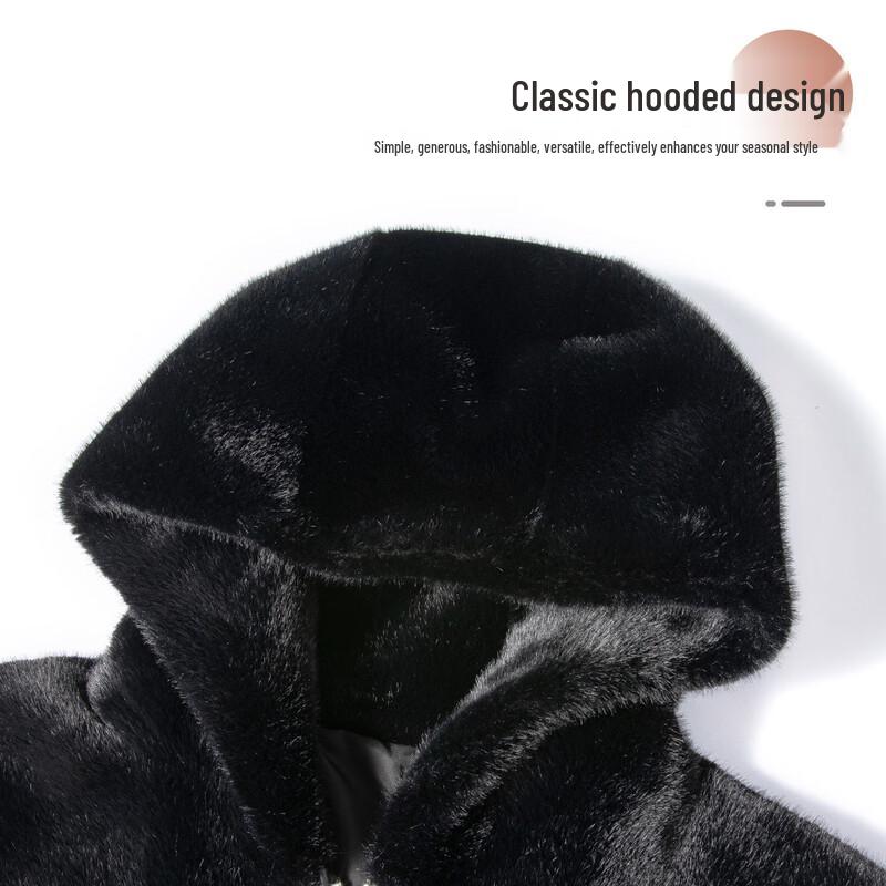 MONTAGUT Мужская плюшевая утолщенная куртка из овчины с капюшоном