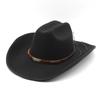 9.5Cm Big Eaves Curled Western Cowboy Hat Wool Top Hat Big Eaves Hat Minority Style Jazz Hat