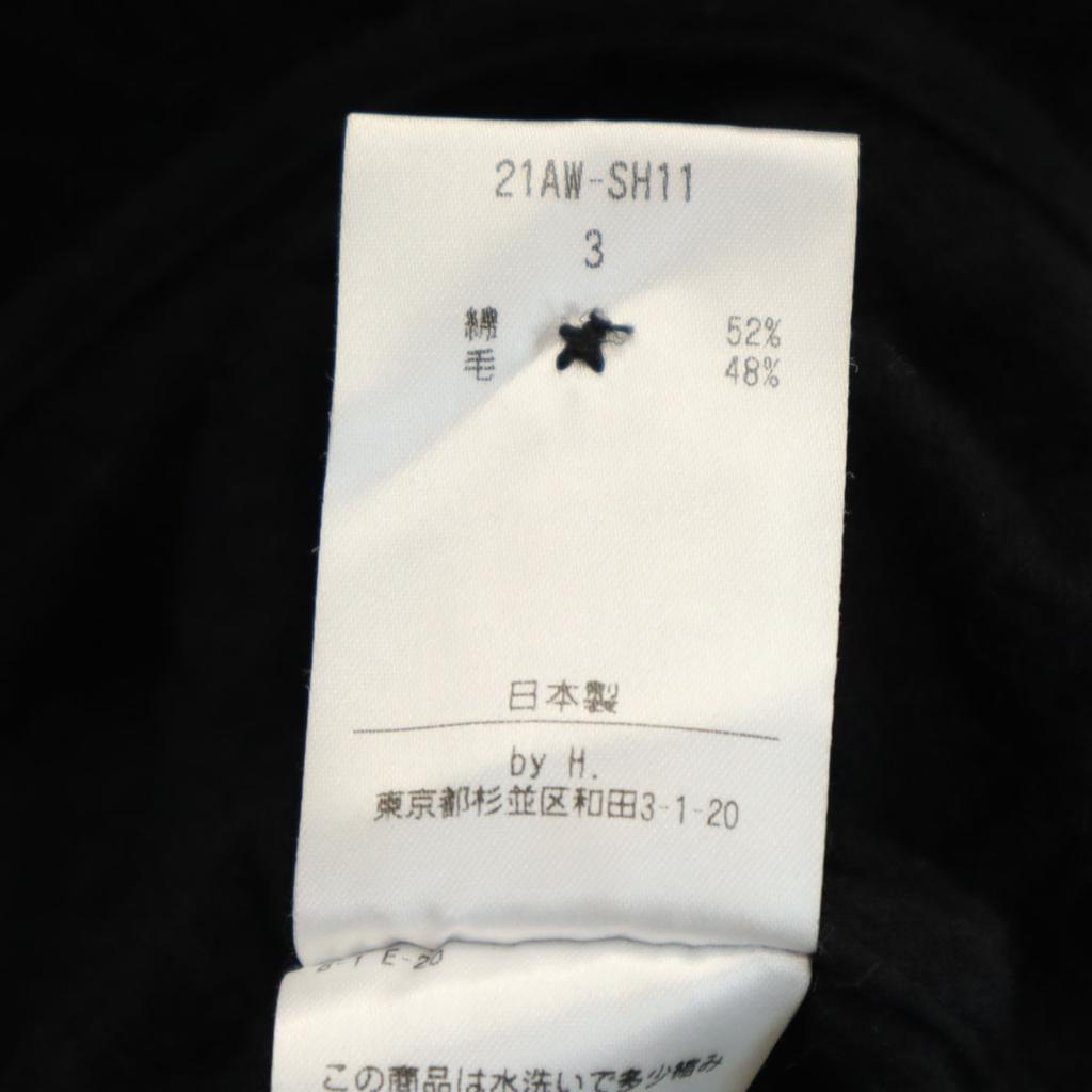 By H. Made In Japan Wool Blend Long Sleeve Shirt 3 Black Men's Used