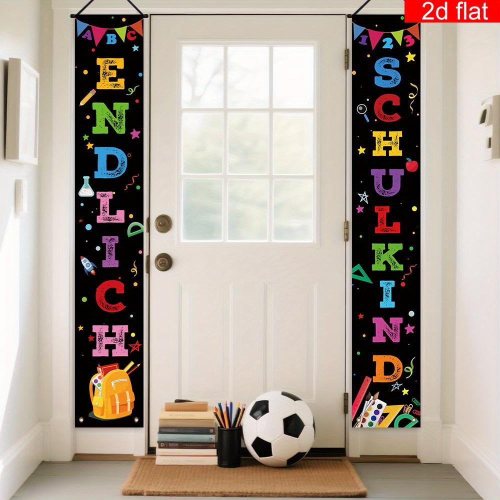 Back to School Couplet Banner Student 1 Pair Polyester Indoor Outdoor Decor