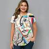 Plus Size Women's T-Shirt 2023 New Summer Fashion Woman Clothing 3d Color Face Tops Tee Casual Streetwear Lady Oversized T Shirt