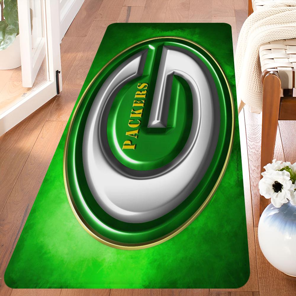 Зелёный Бэй Пэкерс Комнатные коврики Противоскользящие Впитывающие воду Длинный коврик-подушка Коврик для спальни Бытовые ковры
