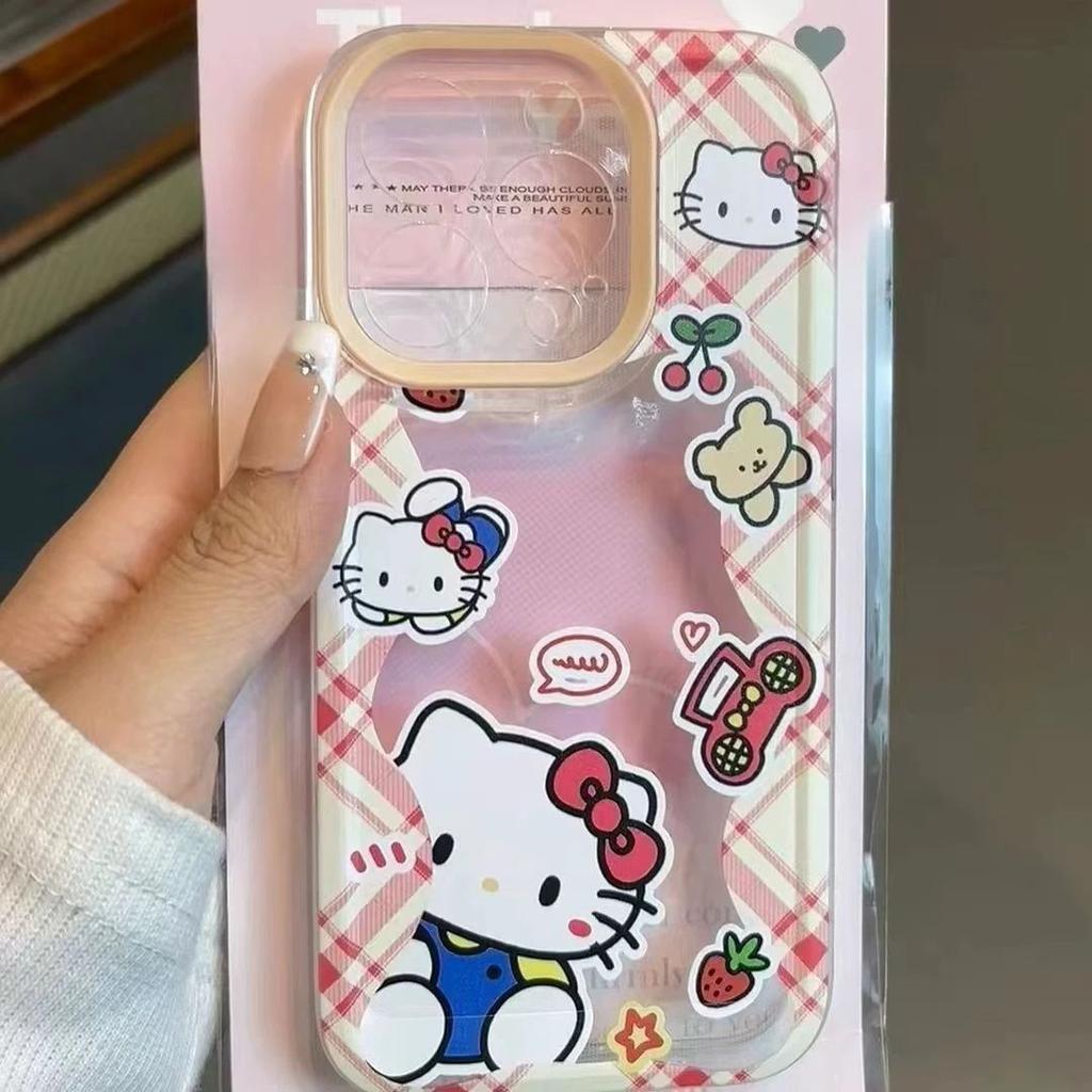 Simple and Transparent Kt Cat Suitable for IPhone16pro Mobile Phone Case Apple 15 Protection Case