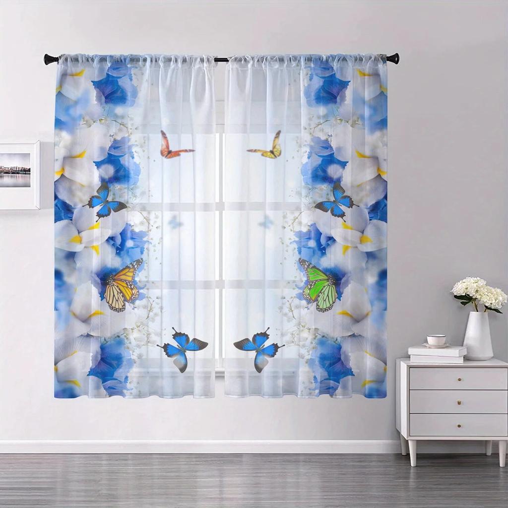 Шторы с ботаническим узором, вуаль с узором розы, занавески для гостиной, спальни, офиса, мягкие шторы