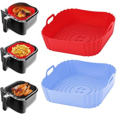 Силиконовые аэрофритюрницы, противень для выпечки, многоразовая аэрофритюрница, аксессуары для сковороды для пиццы, антипригарная силиконовая подкладка для аэрофритюрницы, кухонные гаджеты