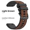QuickFit 22mm 26mm Leather+Silicone Strap For Garmin Fenix 8 47mm 51mm 7 7X 6 6X 5 5X Plus Enduro 3 Tactix 9 Forerunner 965 955 970 Nylon Band