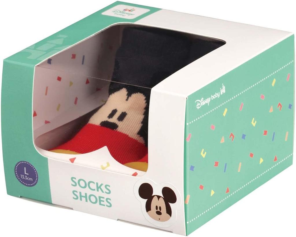 Носки-гольфы и размер для возраста Младенец Дисней Микки Подарок Обувь, L, 13.6см, 15-18 месяцев, Обувь, Мышь, Коробка, BSSHL4G-A