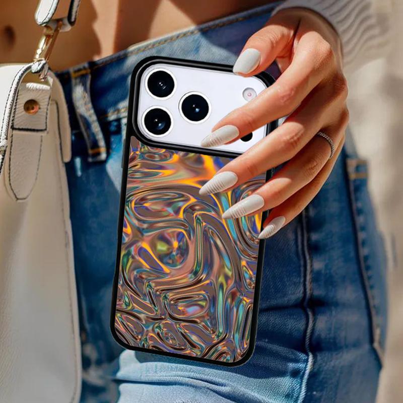 Голографический Доп Триппи Принт Чехол Для Телефона Для iPhone 17 Air 14 15 13 12 Max Чехол Для Apple 14 15 16 16e 11 Pro Max Plus