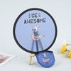 Round Folding Fans Cartoon Hand Fan Circular Fan Pocket Fan  For Beach Lawn
